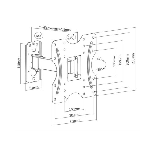 Кронштейн Brateck KLA27-221 для ТВ и мониторов, 23"-42"