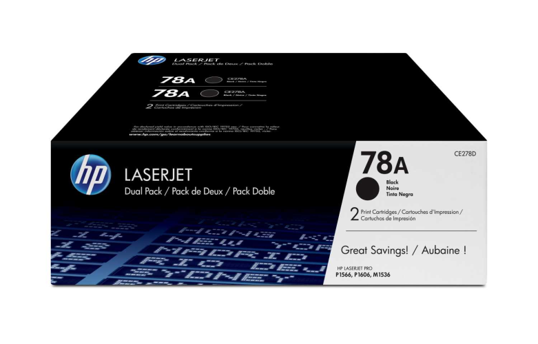 Картридж HP 78A Black Dual Pk LJ Toner Cartridge для HP LaserJet P1566/P1606/M1536 MFP
