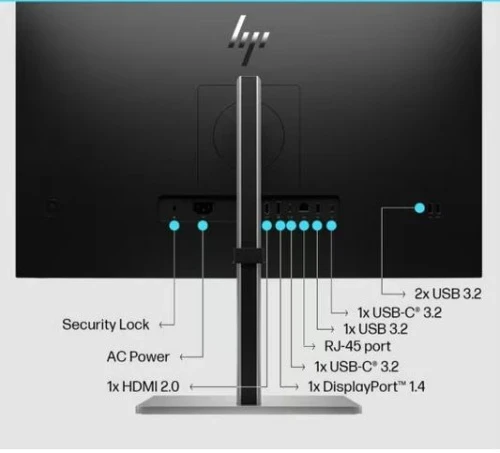 Монитор HP Europe/E27k G5/27 ''/4K UHD/3840x2160 Pix/1xHDMI 2.0/1x DisplayPort 1.4/2xUSB-C 3.2/1xRJ-45/5 мс/350 ANSI люм/1000:1/60 Hz