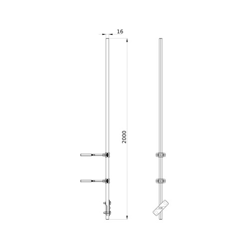 Молниеприемник с держателями 2000 мм DKC NL7200 Алюминий