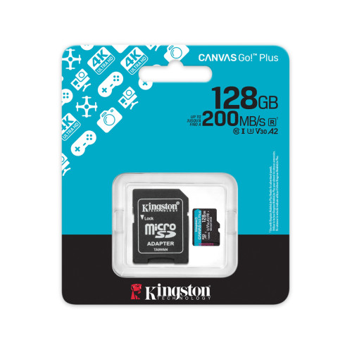Карта памяти Kingston SDCG4/128GB Canvas Go Plus A2 U3 V30 128GB