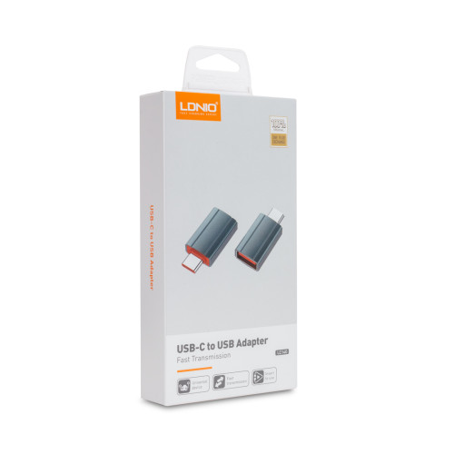 Переходник LDNIO LC140 USB A на USB Type-C Адаптер Серый