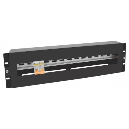 Панель 19" с DIN-рейкой 3U Pixietech, черный/Panel 19" with DIN rail 3U Pixietech, black