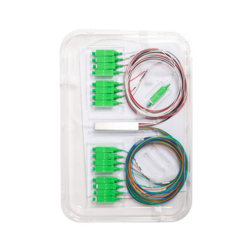 Сплиттер оптоволоконный PLC А-Оптик 1х16 SC/APC 1,5 м SM