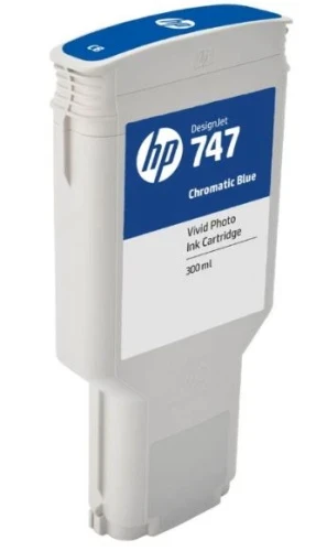 Картридж HP Europe/P2V85A/Струйный широкоформатный/хроматический синий/№747/300 мл