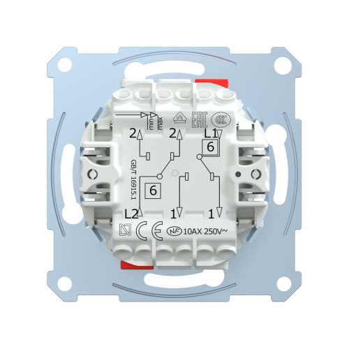 Переключатель мех-м MERTEN MTN3126-0000 D-Life 2 клавишный