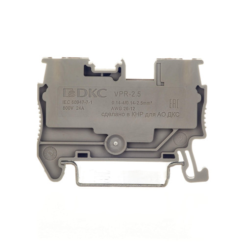 Клемма проходная DKC VPR-2.5-GY 2.5 мм2 Серая
