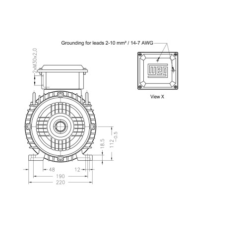 Асинхронный электродвигатель WEG 12312850 AM W20 -112M 4 кВт 4P B3T 380-460 В 50 Гц