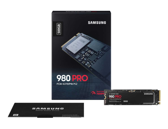 Твердотельный накопитель Samsung MZ-V8P500BW 980 PRO 500GB, M.2, PCIe G4 x4, NVMe 1.3c, V-NAND MLC