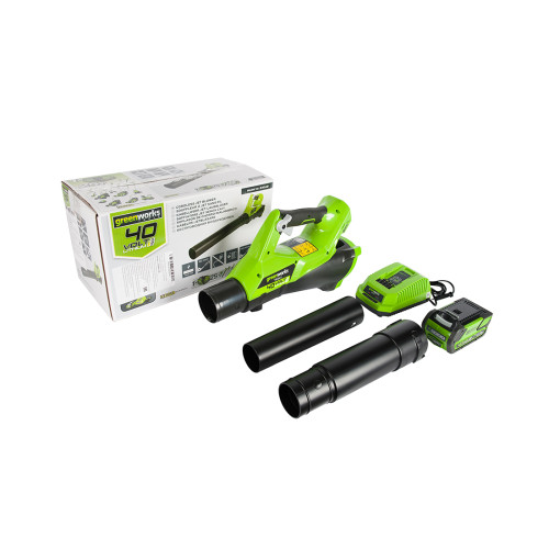 Воздуходувка аккумуляторная Greenworks 2400807UB G40ABK4 40V с 1хАКБ 4 Ач и ЗУ