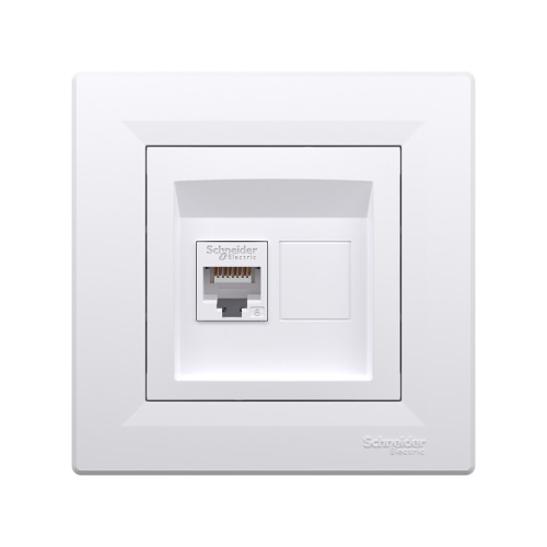 Розетка компьютерная SE EPH4700121 Asfora RJ45 кат. 6 в сборе белый