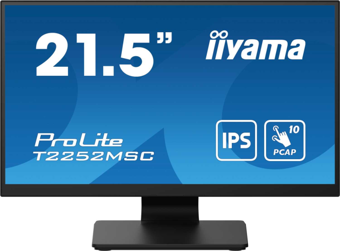 Монитор LCD 21.5'' 16:9 1920х1080(FHD) IPS, TOUCH, 80 Hz, 225 cd/m, 1000:1, 5ms, HDMI, DP, USB-Hub, Tilt, Speakers, 3Y, Black