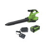 Воздуходув-Садовый Пылесос аккумуляторный Greenworks 2406907UB 40V бесщеточный c 1хАКБ 4Ач и ЗУ