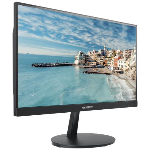 Монитор Hikvision 21.5" 1080P, HDMI/VGA input, narrow frames, view angle:178°/178°, plastic casing, VESA, base bracket included, 12V DC