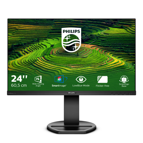 Монитор LCD 23.8'' 16:9 1920х1080(FHD) IPS, 75 Hz, 250cd/m2, 1000:1, 50М:1, 5ms, VGA, DVI, HDMI, DP, USB-Hub, Height adj, Pivot, Tilt, Swivel, Speakers, Black