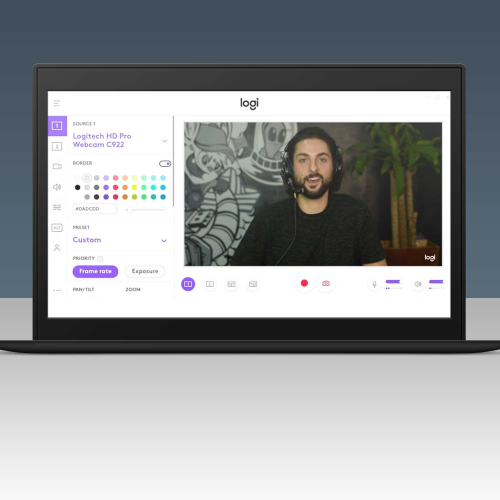 Веб-камера Logitech C922 Pro Stream (Full HD 1080p/30fps, 720p/60fps, автофокус, угол обзора 78°, стереомикрофон, лицензия XSplit на 3мес, кабель 1.5м, штатив) (арт. 960-001088, M/N: V-U0028)