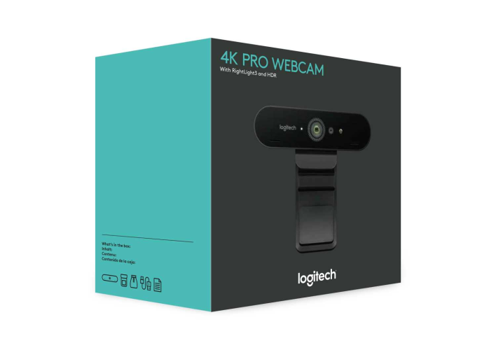 Веб-камера Logitech BRIO (Ultra HD 4K, 2160p/30fps, автофокус, zoom 5x, угол обзора 90°/78°/65°, стереомикрофон) (M/N: V-U0040)