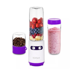 Стационарный блендер Kitfort Shake &amp; Take KT-3033-1 "2 в 1" бело-фиолетовый