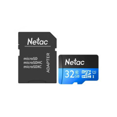 Карта памяти Netac NT02P500STN-032G-R U1/C10 32GB с адаптером SD