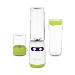 Стационарный блендер Kitfort Shake &amp; Take KT-3033-2 "2 в 1" бело-салатовый