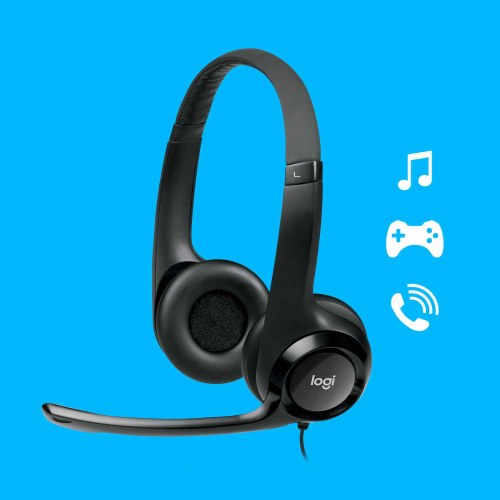 Гарнитура Logitech H390 (USB, элементы управления на кабеле, кабель 2.33м) (M/N: A00146)