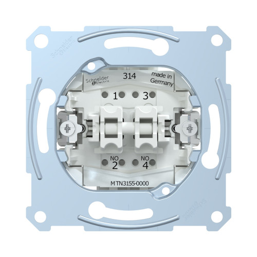 Кнопочный выключатель мех-м MERTEN MTN3155-0000 D-Life 2х клавишный