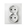 Розетка двойная 2х2К+З Suno 16А 250В с з/ш безвинт.зажим Белый