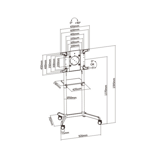 Стойка мобильная Brateck TTV11-46TW