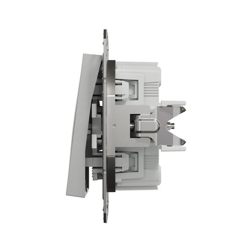 Выключатель двухклавишный SE EPH0300161 Asfora 10AX мех.быстрозажимной алюминий