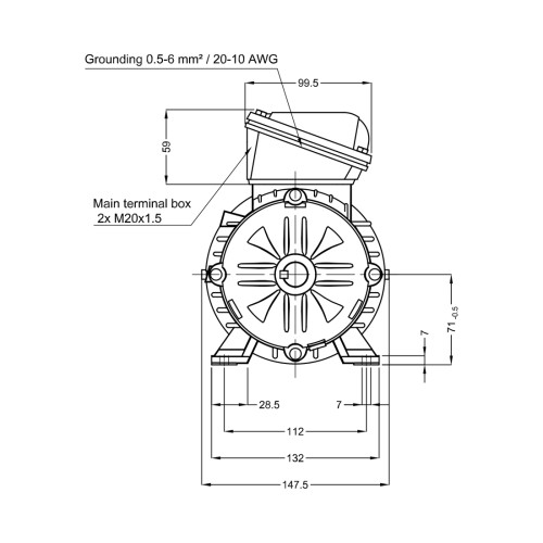 Асинхронный электродвигатель WEG 17928296 WGOST-71 0.37 кВт 4P B3T 220/380 В 50 Гц