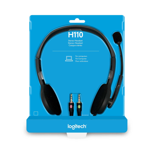 Гарнитура Logitech H110 (2 x 3.5мм, кабель 1.8м) (M/N: A-00021)