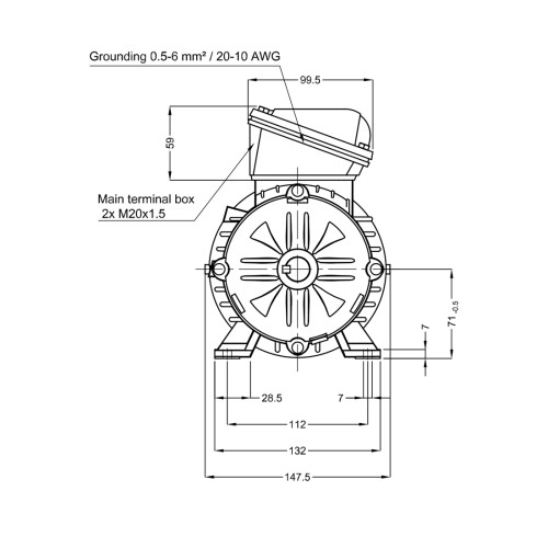 Асинхронный электродвигатель WEG 17928297 WGOST-71 0.55 кВт 4P B3T 220/380 В 50 Гц