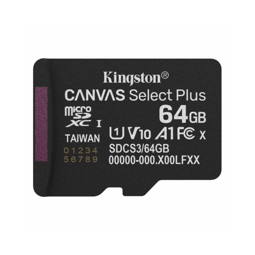 Карта памяти Kingston SDCS3/64GBSP Canvas Select Plus A1 U1 V10 64GB
