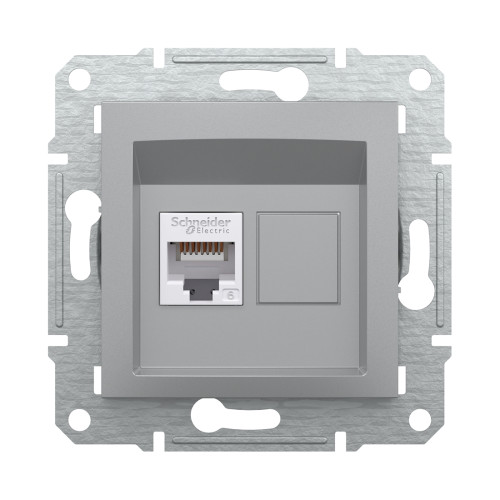 Розетка компьютерная SE EPH4700161 Asfora RJ45 кат.6e механизм алюминий