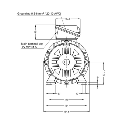 Асинхронный электродвигатель WEG 17376514 WGOST-90L 3 кВт 2P B3T 220/380 В 50 Гц