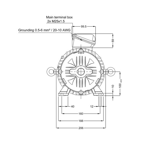 Асинхронный электродвигатель WEG 16257924 WGOST-L100L 4 кВт 4P B3T 220/380 В 50 Гц