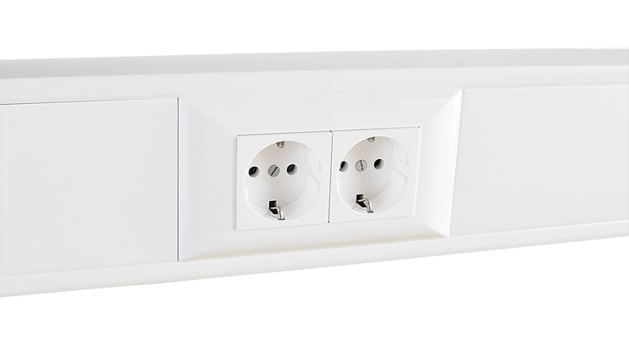 Суппорт с рамкой на 2 поста (45х45) в профиль для кабельных каналов 100х50, 105х50