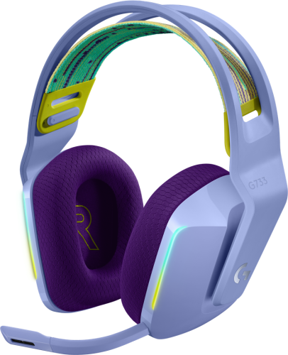 Гарнитура беспроводная игровая Logitech G733 LIGHTSPEED Wireless RGB Gaming Headset - LILAC - 2.4GHZ - N/A - EMEA (M/N: A00125 / A-00080)