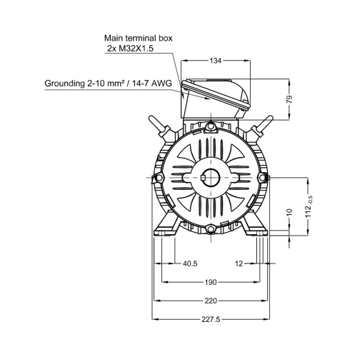 Асинхронный электродвигатель WEG 17376515 WGOST-L112M 7.5 кВт 2P B3T 220/380 В 50 Гц
