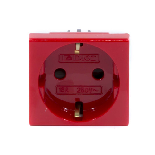 Розетка силовая серии Viva DKC 45015 2Р+Е со шторками красная