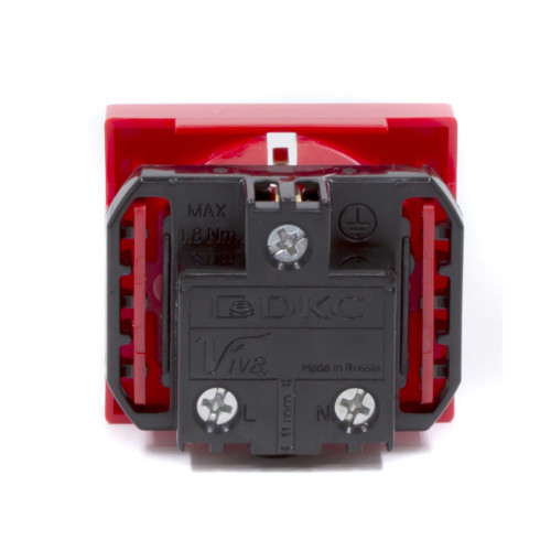 Розетка силовая серии Viva DKC 45015 2Р+Е со шторками красная