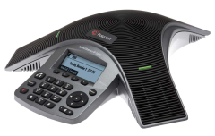 SoundStation IP 5000 conference phone with factory disabled media encryption. 802.3af Power over Ethernet. Includes 7.6 meter Ethernet cable.